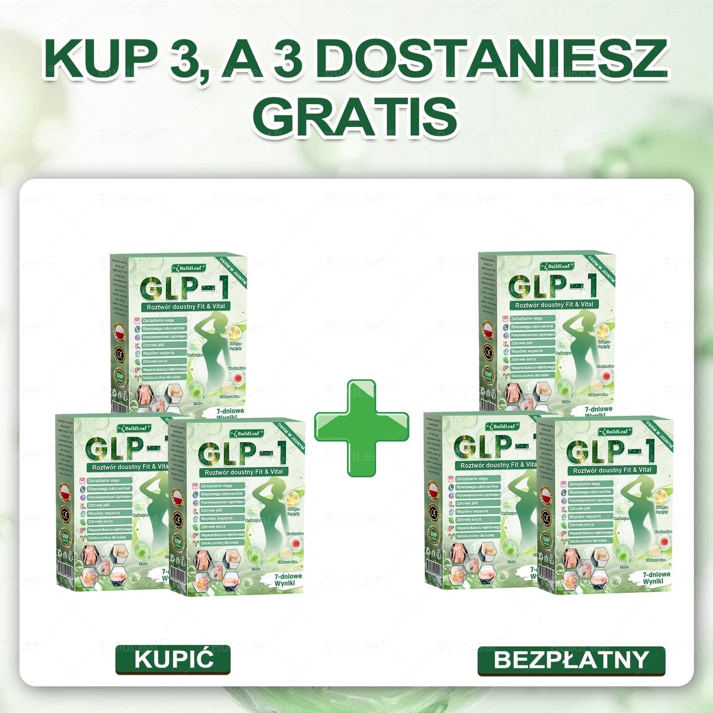 Oficjalny sklep Polska | ☘️☘️BuildLeaf® GLP-1 8-w-1 Fit & Vital roztwór doustny (Jednorazowe dziennie, widoczne zmiany w ciągu 7 dni) ✅ Otyłość, zdrowie sercowo-naczyniowe, cukrzyca, bezdech senny, zdrowie jelit, problemy ze stawami i inne.