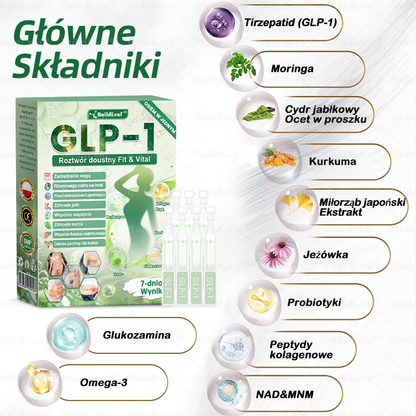 Oficjalny sklep Polska | ☘️☘️BuildLeaf® GLP-1 8-w-1 Fit & Vital roztwór doustny (Jednorazowe dziennie, widoczne zmiany w ciągu 7 dni) ✅ Otyłość, zdrowie sercowo-naczyniowe, cukrzyca, bezdech senny, zdrowie jelit, problemy ze stawami i inne.